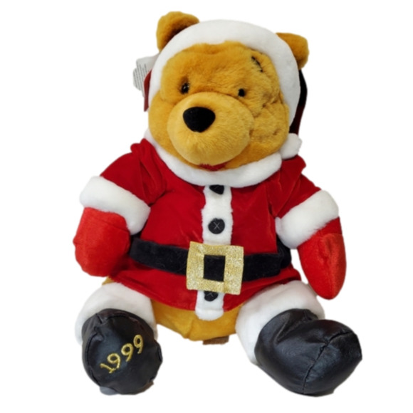 NWT Disney 1999 Holiday Winnie The Pooh Santa Suit Plush 14"
